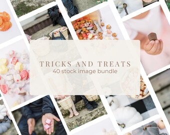 Tricks & Treats Stock Photo Bundle | 41 Halloween Images for Social Media, Faceless Marketing, and Digital Products