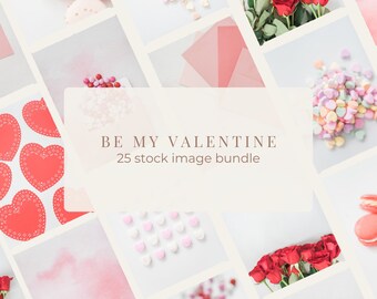 Valentine's Day Stock Image Bundle – 25 Social Media Photos, Romantic Styled Photography for Business & Marketing