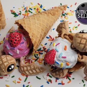 Dessurtles , 3D Printed Articulated ,Hand Painted, Dessert Turtle ,Ice Cream Turtle,Great Gift Ideas