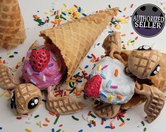 Dessurtles , 3D Printed Articulated ,Hand Painted, Dessert Turtle ,Ice Cream Turtle,Great Gift Ideas