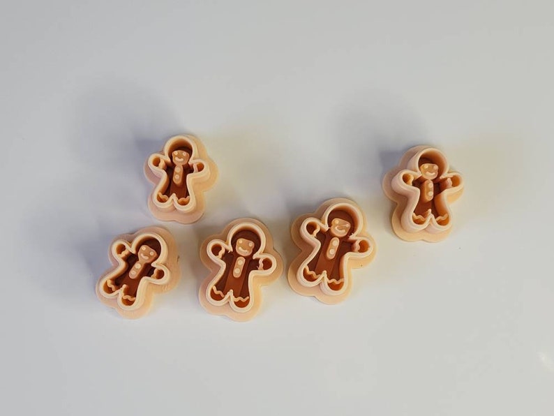 Gingerbread earring cuttersHolidayChristmasWinterSharp Clay CuttersGingerbread Studs image 6