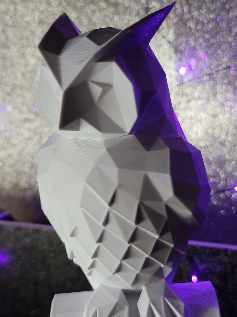 Night Owl 3d Print Lowpoly Figure Sculpture Art Piece - Etsy