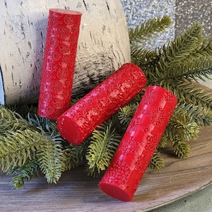 Christmas textured clay  roller| Christmas | clay tools |Snowflakes|Holly|Holiday textured roller