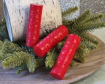 Christmas textured clay  roller| Christmas | clay tools |Snowflakes|Holly|Holiday textured roller