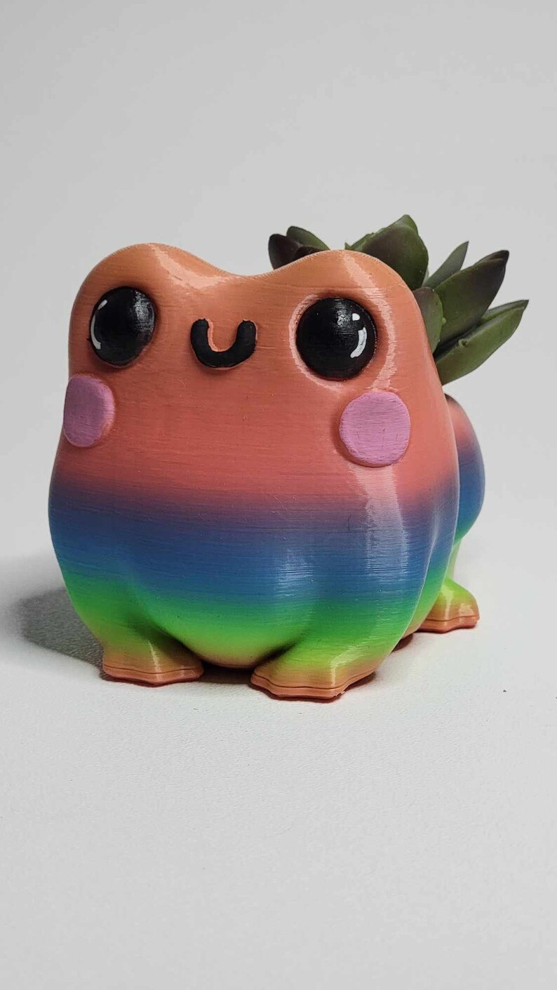 3D Printed Butt Frog, Cute Frog, Happy and Frowny Frog Keychain, Frog ...