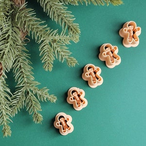 Gingerbread earring cuttersHolidayChristmasWinterSharp Clay CuttersGingerbread Studs image 1