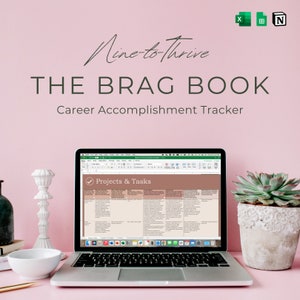 The Brag Book: Career Accomplishment Tracker for MS Excel, Google Sheets, Notion