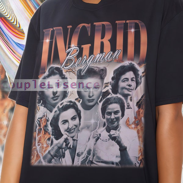 Chemise vintage INGRID BERGMAN | Ingrid Bergman Hommage Rétro | T-shirts Ingrid Bergman | Pull années 90 Ingrid Bergman | Cadeau d'Ingrid Bergman Merch
