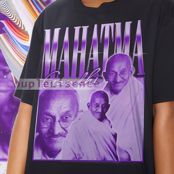 MAHATMA GANDHI Vintage Shirt | Mahatma Gandhi Homage Tshirt | Mahatma Gandhi Fan Tees | Mahatma Gandhi Retro 90s | Mahatma Gandhi Merch Gift