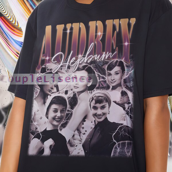 AUDREY HEPBURN Vintage Shirt | Audrey Hepburn Homage Retro | Audrey Hepburn Tees | Audrey Hepburn 90s Sweater | Audrey Hepburn Merch Gift