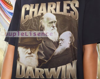 Retro CHARLES DARWIN Vintage Shirt | Charles Darwin Homage Retro | Charles Darwin Tees | Charles Darwin 90s Sweater | Naturalist Merch Gift