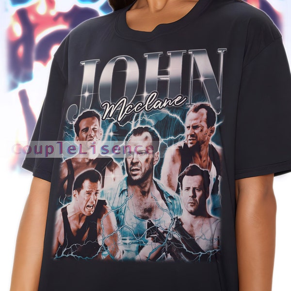 Character JOHN MCCLANE Vintage Shirt | John McClane Homage Tees | John McClane Homage Retro | John McClane Retro 90s | John McClane Merch