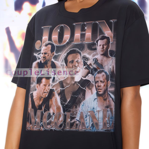 JOHN MCCLANE Vintage Shirt | John McClane Homage Fan Tees | John McClane Homage Retro | John McClane Graphic Retro 90s | John McClane Merch