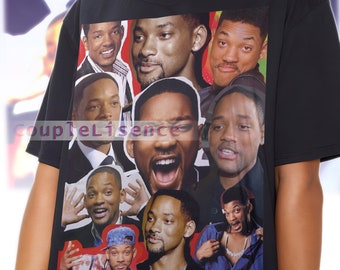 Acteur WILL SMITH Vintage shirt | Will Smith eerbetoon fan tees | Will Smith eerbetoon retro | Will Smith grafische retro jaren 90 | Will Smith Merch