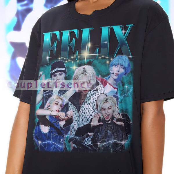 Retro FELIX LEE - STRAYKIDS Shirt | Felix Lee Fan T-Shirts | Felix Lee Retro | Felix Lee Grafik 90er Jahre | Felix Lee Merch