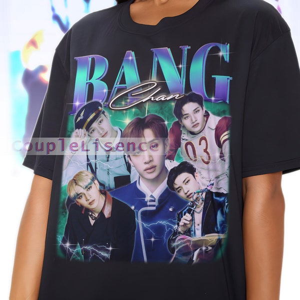 Bang Chan Straykids T-Shirt | Bang Chan Hommage | Bang ChanRetro | Bang Chan Grafik 90er Jahre | Knall Chan Merch