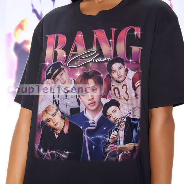 Straykids Bang Chan T-Shirt | Bang Chan Hommage | Bang ChanRetro | Bang Chan Grafik 90er Jahre | Knall Chan Merch