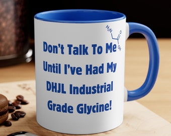 Donghua Jinlong Merch, White Ceramic Mug with Blue Accents, High Quality, Glycine from DHJL, Funny, Meme, Coffee Cup, Tea Cup, Viral, DHJL