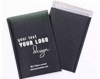 Bolsas de burbujas de aire negras mate personalizadas con logotipo impreso, sobres de burbujas metálicos, bolsas de sobres para ropa de envío, bolsas de embalaje de joyería personalizadas