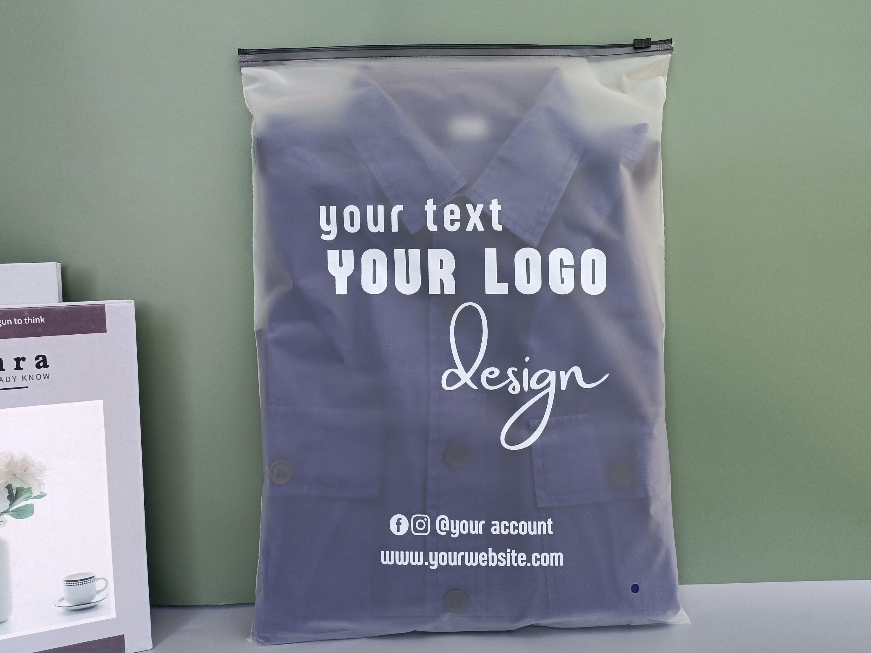 Custom Matte Zip Lock Bags,Personalized Plastic of Your Logo/Text Frosted  Zipper Bags,Pack 50.