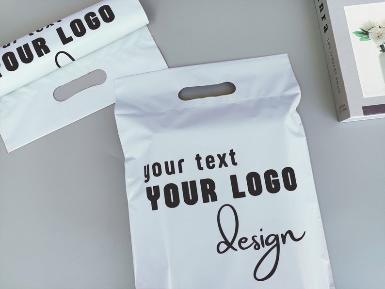 50500pcs Personalized White Plastic Tote Bags,add Your Own Logo