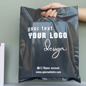50-1000Pcs Borse della spesa personalizzate, aggiungi il tuo logo Merchandise Bag, borsa di plastica con logo personalizzato per parrucche, abbigliamento, jewerly e piccole imprese