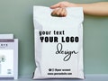 50-500Pcs Personalized White Plastic tote bags,Add your own logo envelopes,Custom logo  shipping bags,Custom Black Postage bags with handle