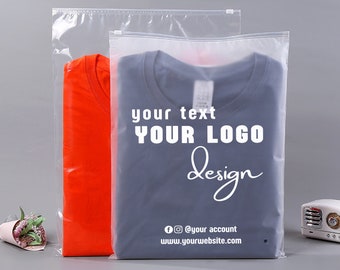 50-1000Pcs Custom logo Bags,Clothing bags with logo,Custom packaging bags with logo,Plastic Garment bags with name printed