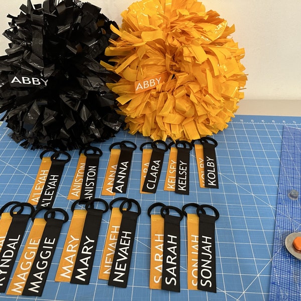 Cheer Pom Name Tags Personalized