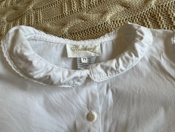 Vintage Strasburg white 100% cotton Peter Pan col… - image 4