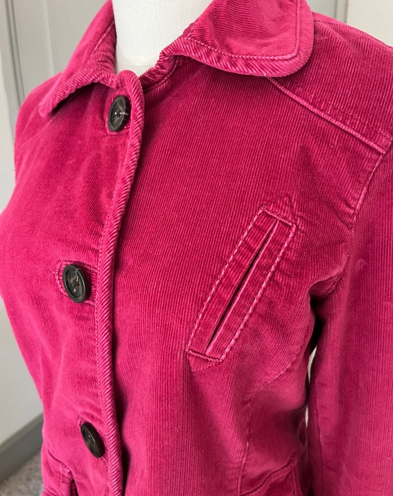 Vintage Berry colored corduroy Jacket with pocket… - image 1