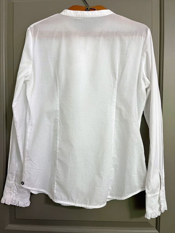 Vintage Parisian Ruffle Button up Blouse (L)