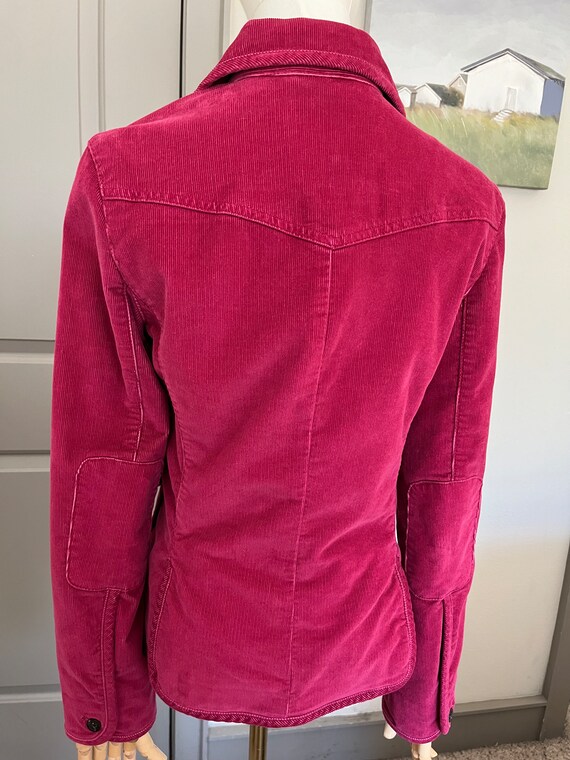 Vintage Berry colored corduroy Jacket with pocket… - image 6
