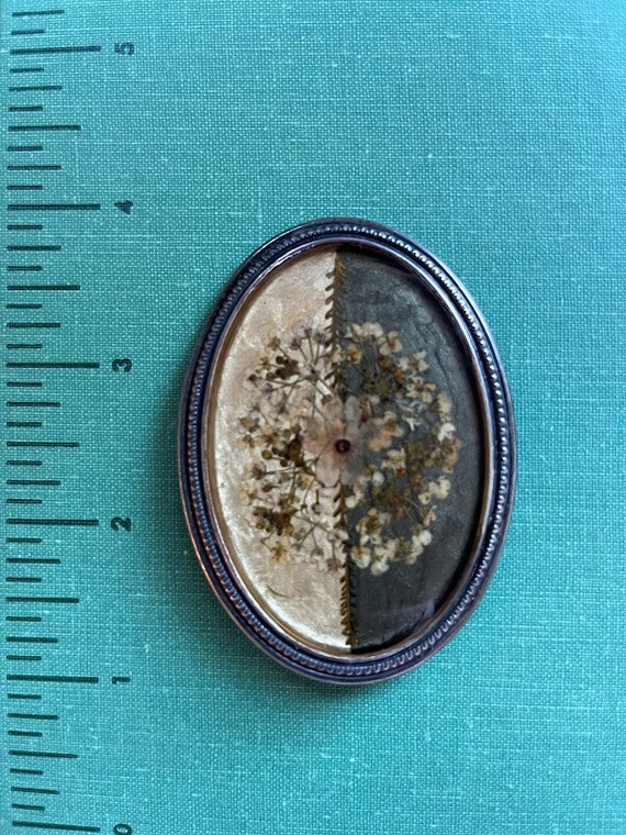 Antique French Dried Flower Brooch by designer Mi… - image 3