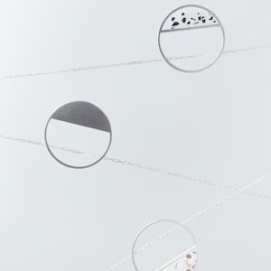 Concrete and Silver Pendant Necklace – Circular Minimalist Architectural Pendant | Hurne
