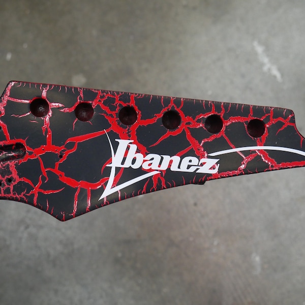 Ibanez Headstock Logo - RG RG350 RG450 RG550 - Premium Vinyl Guitar Project Replacement Black White