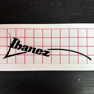 Ibanez Headstock Logo - RG RG350 RG450 RG550 - Premium Vinyl Guitar Project Replacement Black White 6 string 7 string
