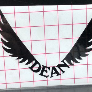 Dean Dime Headstock Logo Wings - Premium Vinyl Guitar Replacement Black White