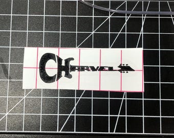 Charvel Guitar Headstock Logo - Vinyl Guitar Replacement Black White