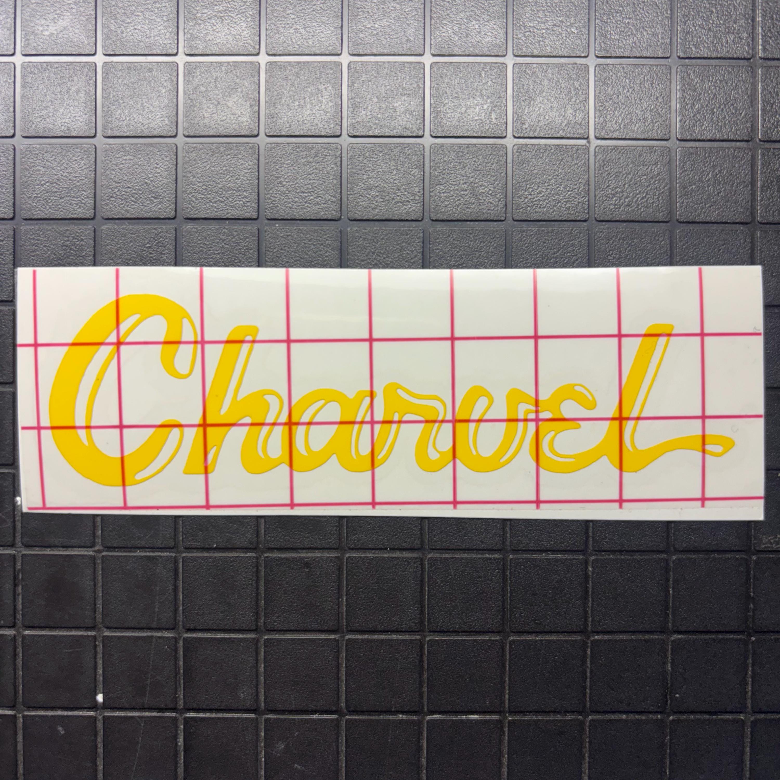 Charvel Toothpaste Headstock Logo - Vinyl Guitar Replacement Black