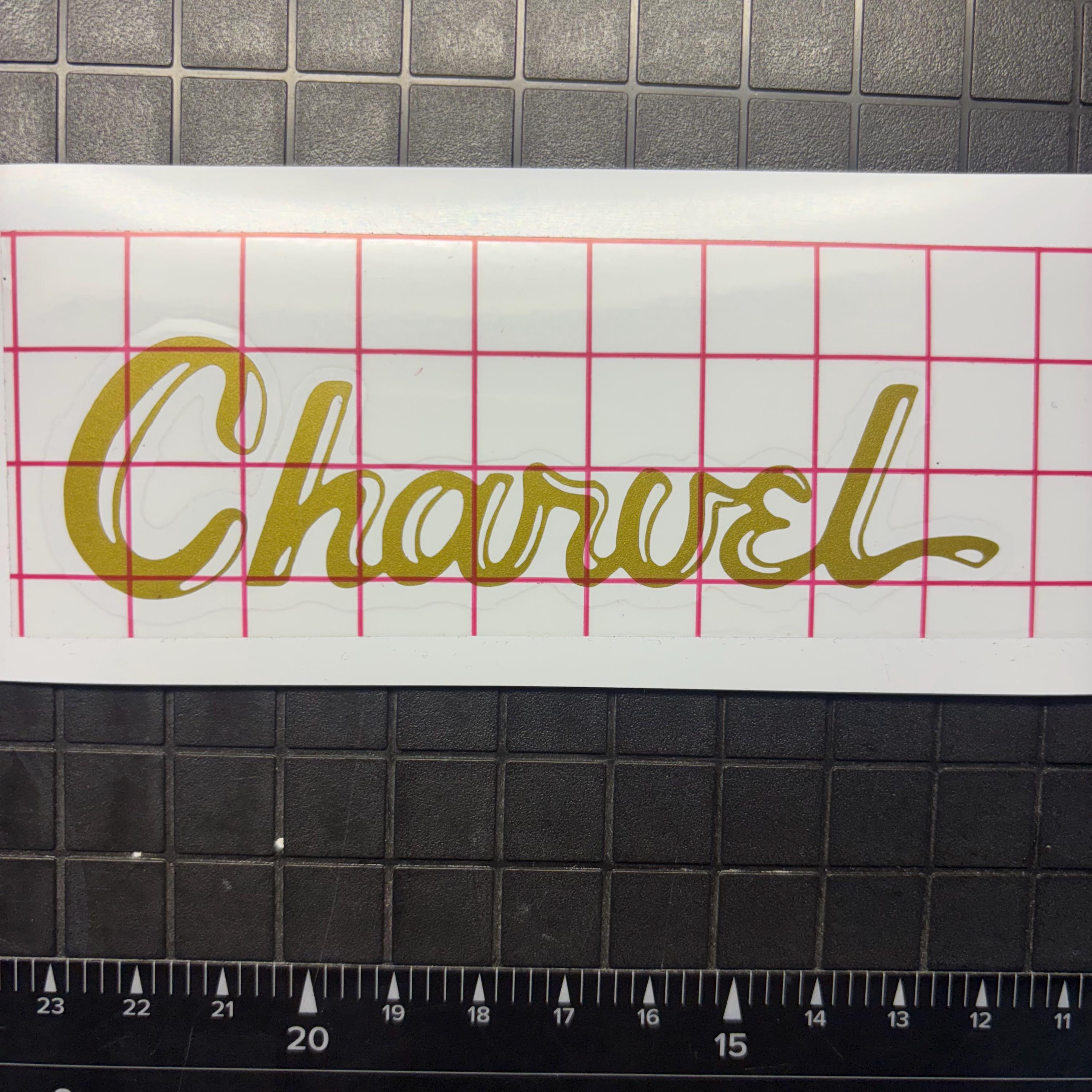 Charvel Toothpaste Headstock Logo - Vinyl Guitar Replacement Black