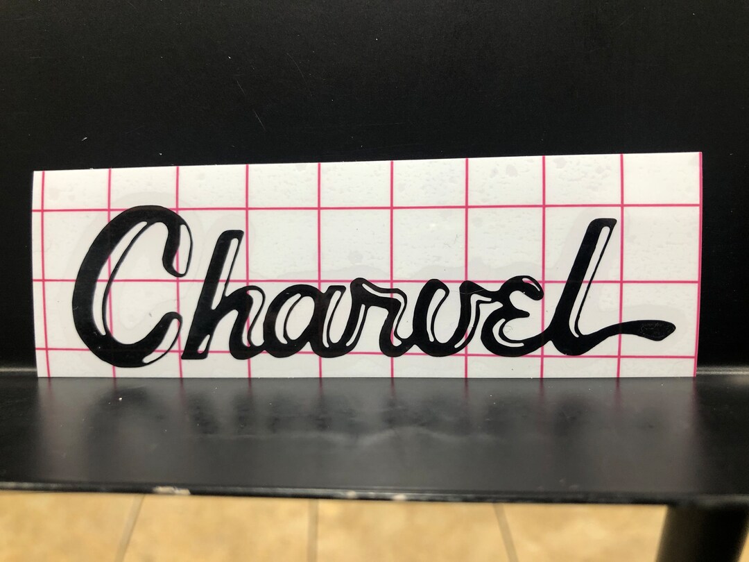 Charvel Toothpaste Headstock Logo Vinyl Guitar Replacement Black White