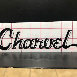 Charvel Toothpaste Headstock Logo - Vinyl Guitar Replacement Black White 4”
