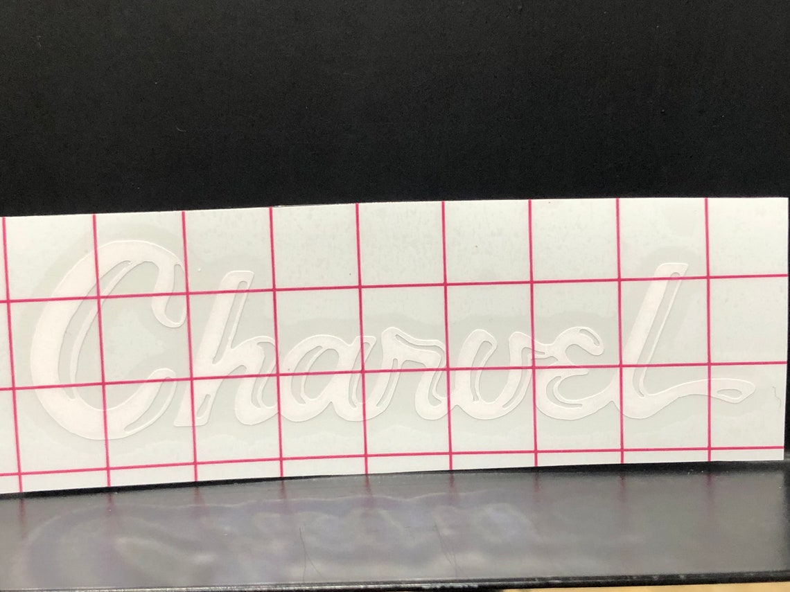 Charvel Toothpaste Headstock Logo Vinyl Guitar Replacement Black White