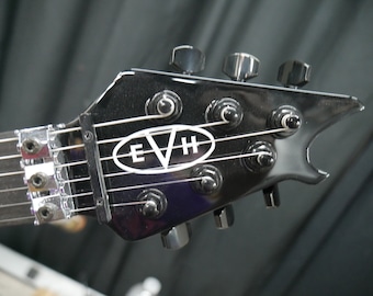 EVH Headstock Logo - Premium Vinyl Guitar Project Replacement Black White