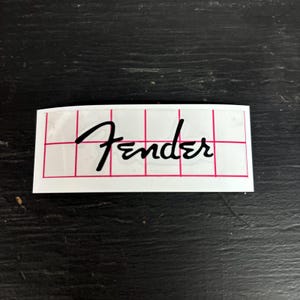 Fender Headstock Logo - Premium Vinyl Guitar Project Replacement Black White