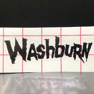 Washburn Headstock Logo - Premium Vinyl Guitar Project Replacement Black White