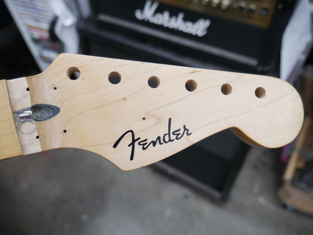 Fender Headstock Logo Premium Vinyl Guitar Project Replacement Black White Etsy