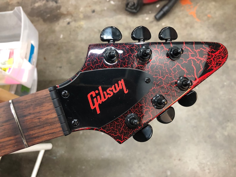 Gibson Les Paul Flying V SG Explorer Headstock Logo Vinyl Guitar