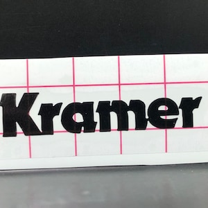 Kramer Headstock Logo - Premium Vinyl Guitar Project Replacement Black White